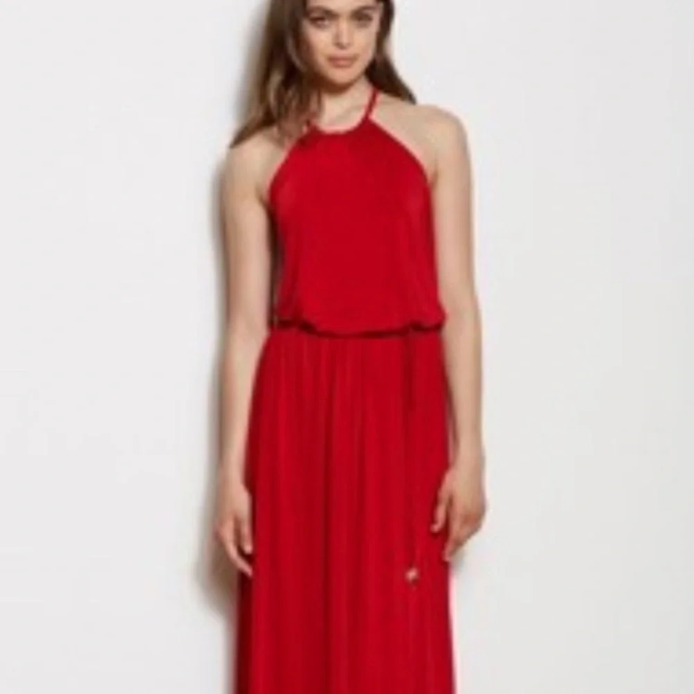 Armani Exchange Red Maxi Dress with Belt - Picture 2 of 4